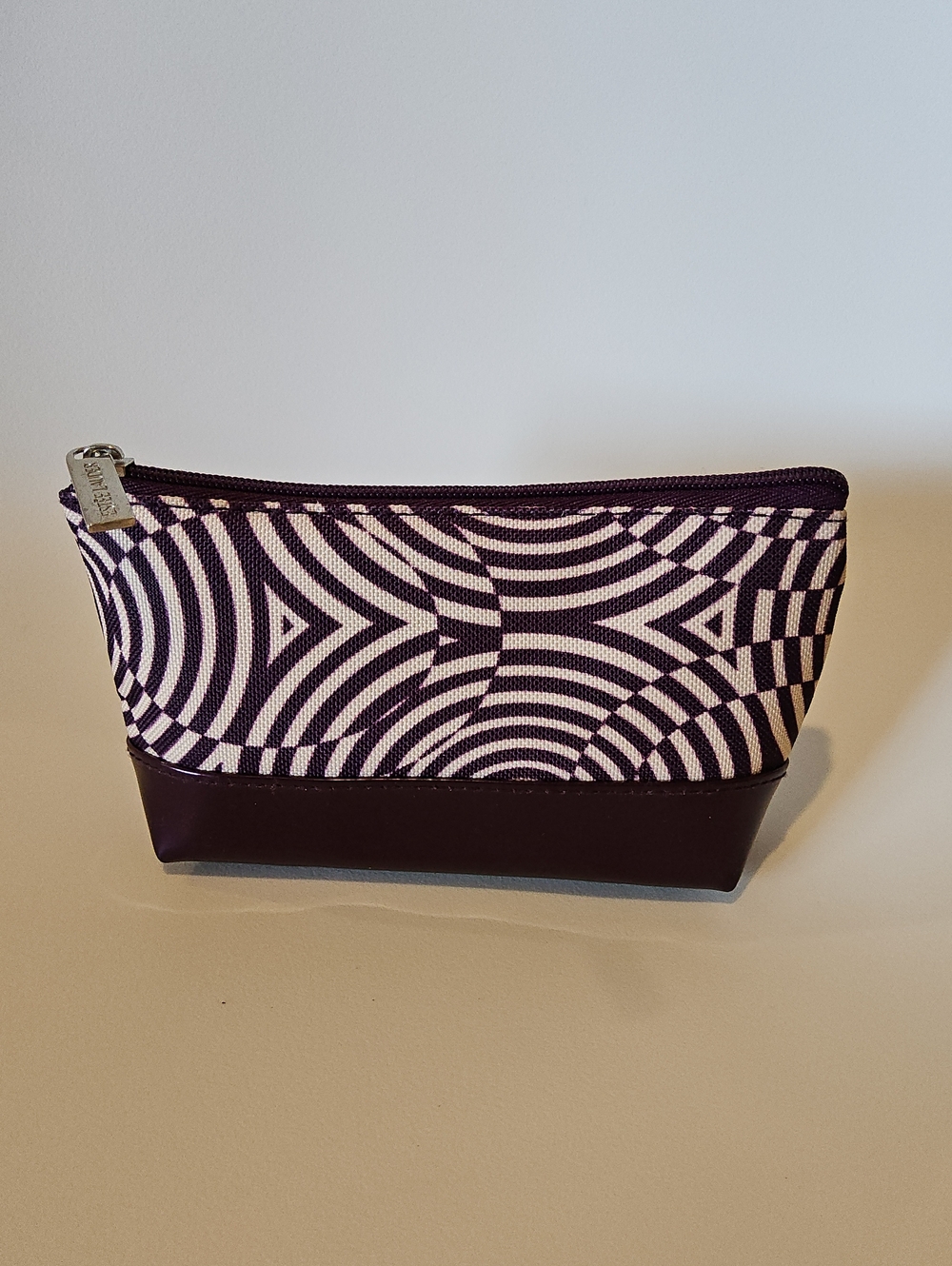 Mini Estee Lauder Purple & White Geometric Cosmetic Pouch
